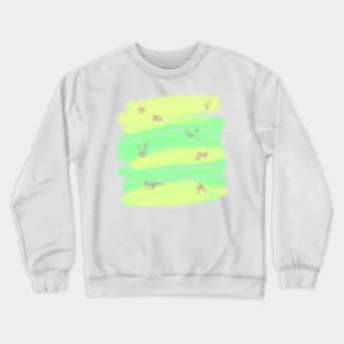 Yellow green watercolor glitter abstract art Crewneck Sweatshirt